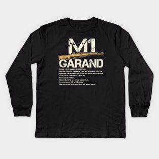 WW2 M1 Garand Weapon Specs Kids Long Sleeve T-Shirt